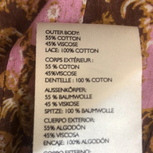 Free People Shea floral dress chocolate combo Medium New with Tags - Picture 13 of 13